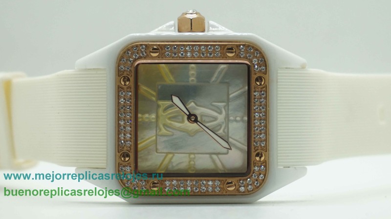 Relojes Replicas Cartier Santos 100 Mop Diamonds Bezel Neutro CRH68