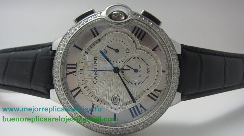 Relojes Replicas Cartier Ballon bleu de Cartier Working Chronograph Diamonds Bezel CRH84