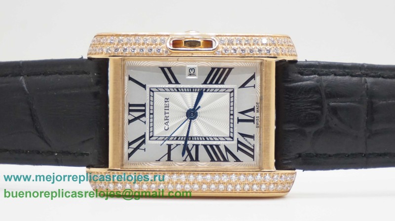 Relojes Replicas Cartier Tank Cuarzo Diamonds Bezel CRH85