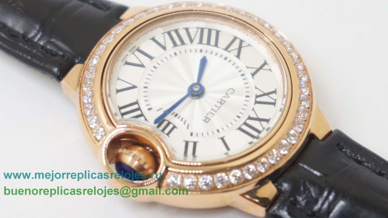 Relojes Replicas Cartier Ballon bleu de Cartier Cuarzo Diamonds Bezel CRD49