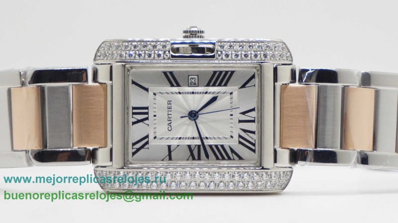 Relojes Replicas Cartier Tank Cuarzo Diamonds Bezel CRH155