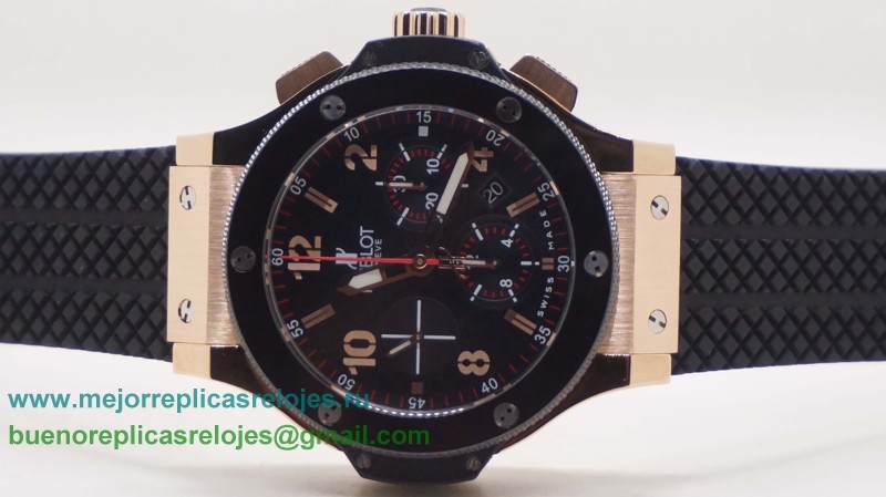 Replicas Relojes Hublot Big Bang Valjoux 7750 Automatico Working Chronograph Ceramic Bezel HTH148