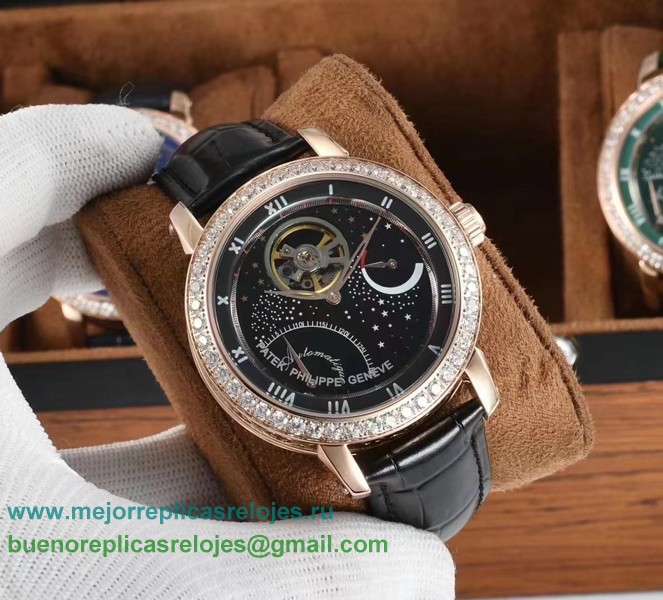 Réplicas Reloj Patek Philippe Automatico Tourbillon Diamonds Bezel PPHS154