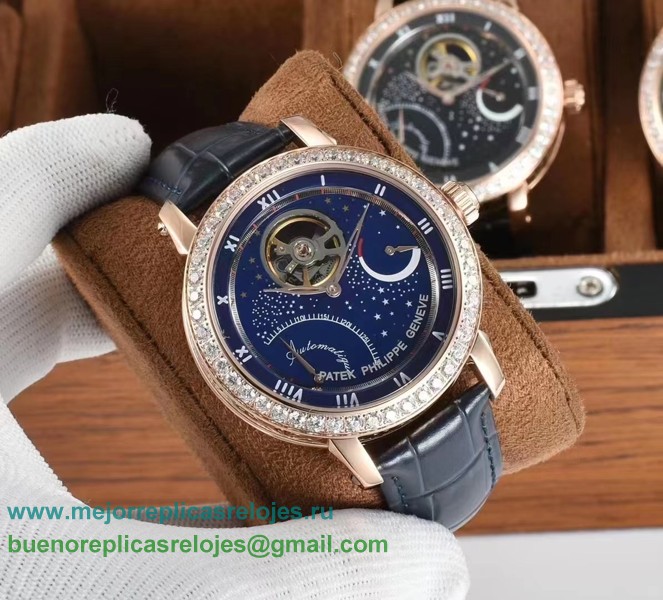 Replicas Reloj Patek Philippe Automatico Tourbillon Diamonds Bezel PPHS156