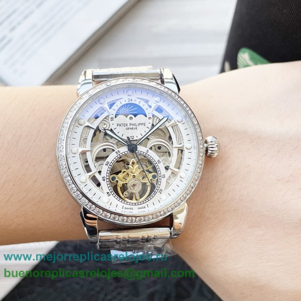 Replicas Reloj Patek Philippe Automatico Moonphase Tourbillon Diamonds PPHS244