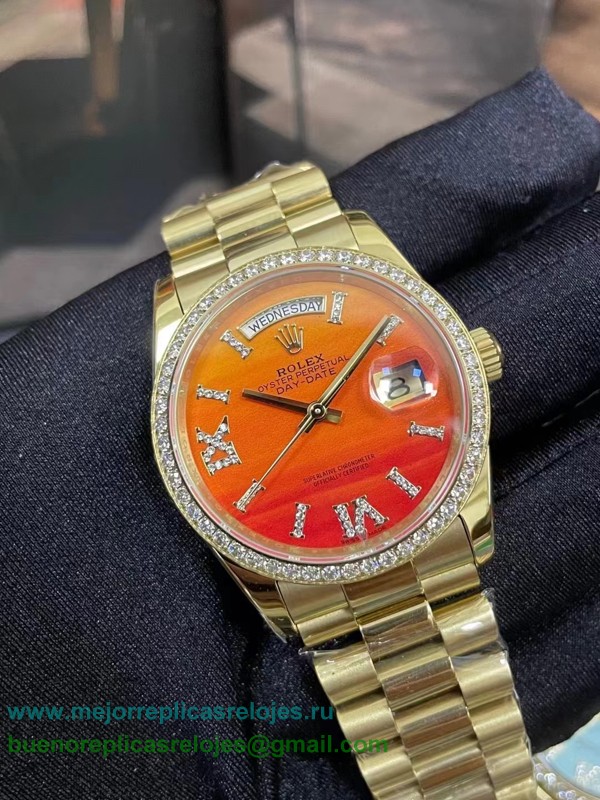 Replicas Relojes Rolex Day-Date Automatico S/S 36MM Diamonds Sapphire RXHS153