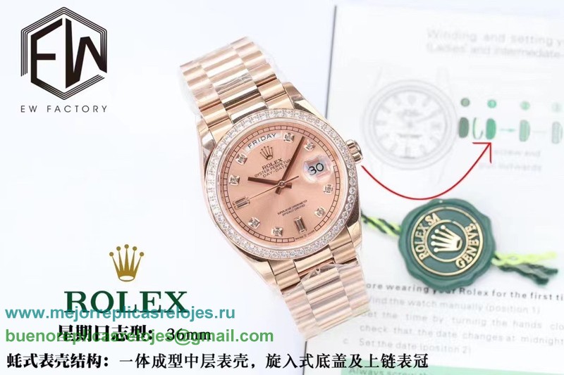 Replicas Relojes Rolex Day-Date Suizo ETA 3255 Automatico S/S 36MM Sapphire RXHS61