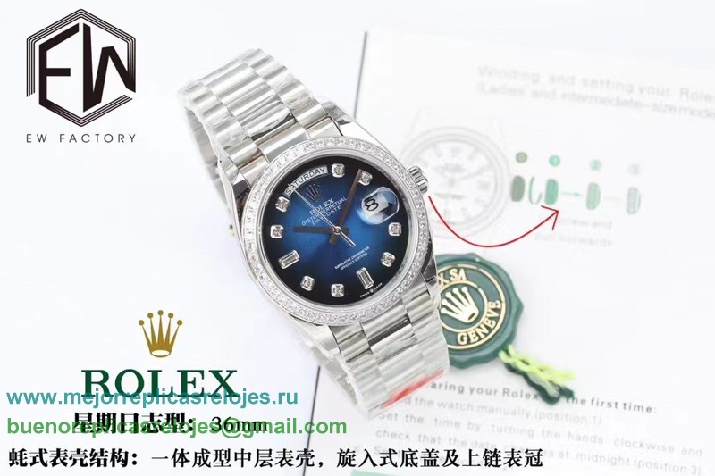 Replicas Relojes Rolex Day-Date Suizo ETA 3255 Automatico S/S 36MM Sapphire RXHS68
