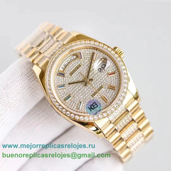 Replicas Relojes Rolex Day-Date Suizo ETA 2836 Automatico S/S 36MM Sapphire Diamonds RXHS78