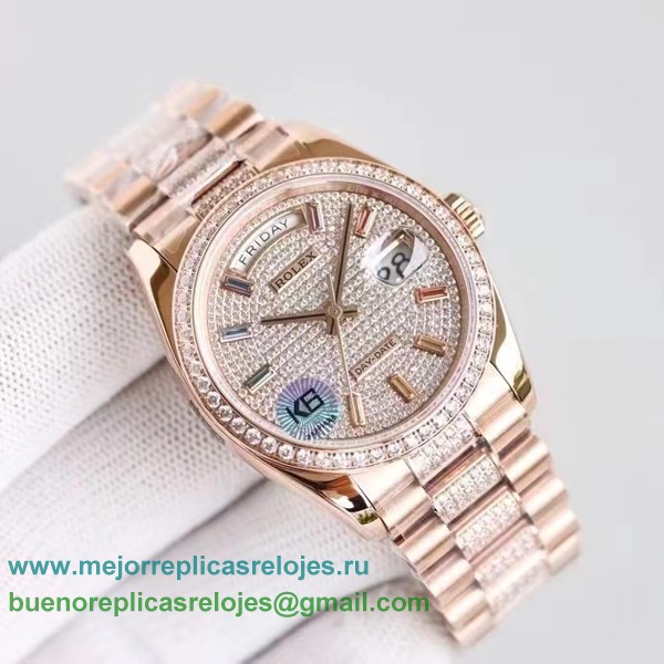 Replicas Relojes Rolex Day-Date Suizo ETA 2836 Automatico S/S 36MM Sapphire Diamonds RXHS79