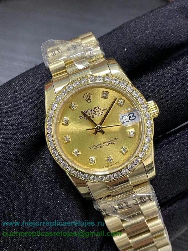 Replicas Relojes Rolex Datejust Automatico S/S 31MM Diamonds Bezel Sapphire RXDS5