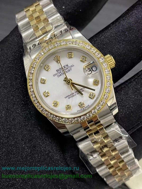 Replicas Relojes Rolex Datejust Automatico S/S 31MM Diamonds Bezel Sapphire RXDS10