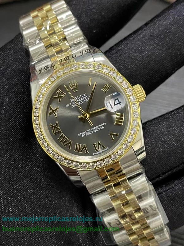 Replicas Relojes Rolex Datejust Automatico S/S 31MM Diamonds Bezel Sapphire RXDS11