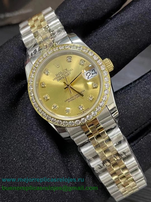 Replicas Relojes Rolex Datejust Automatico S/S 31MM Diamonds Bezel Sapphire RXDS12