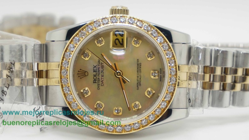 Replicas De Relojes Rolex Datejust Automatico S/S 31MM Diamonds Bezel Sapphire RXD31