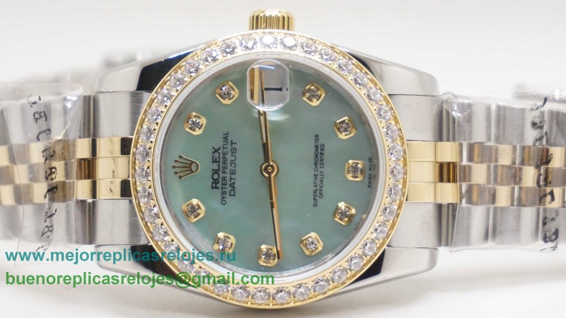 Replicas De Relojes Rolex Datejust Automatico S/S 31MM Diamonds Bezel Sapphire RXD32