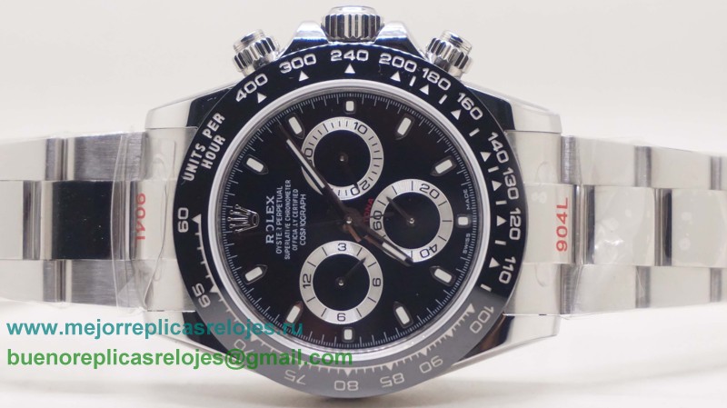 Replicas De Relojes Rolex Daytona Asia Valjoux 7750 Automatico Working Chronograph S/S RXH472